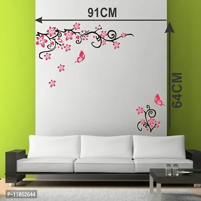 Decorvilla Flower Design Wall Sticker & Decal (PVC Vinyl, Size- 58 cm x 48 cm), DVHMS1094L-thumb4