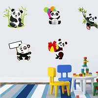 Decor Villa PVC Vinyl Film Panda Wall Sticker for Living Room (Multicolor, 58 x 73 cm)-thumb1