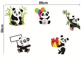 Decor Villa PVC Vinyl Film Panda Wall Sticker for Living Room (Multicolor, 58 x 73 cm)-thumb4