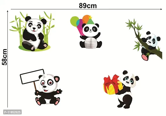 Decor Villa PVC Vinyl Film Panda Wall Sticker for Living Room (Multicolor, 58 x 73 cm)-thumb5