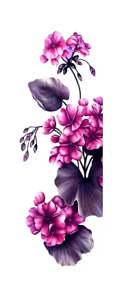 Decor Villa PVC Vinyl Floral Door/Fridge Design Sticker (Purple, 58 cm X 41 cm), Botanical-thumb3