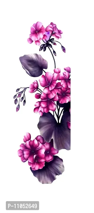 Decor Villa PVC Vinyl Floral Door/Fridge Design Sticker (Purple, 58 cm X 41 cm), Botanical-thumb4