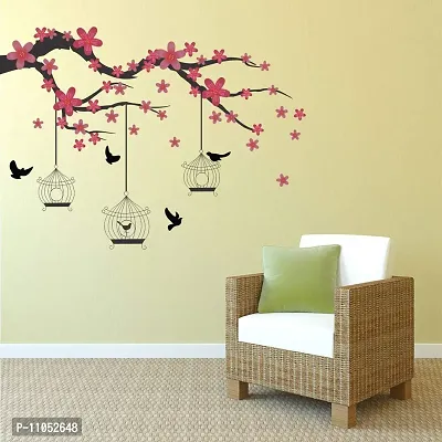 Decorvilla Bird Tree Wall Sticker & Decal (PVC Vinyl, Size- 58 cm X 45 cm), Dvhms1092L-thumb3