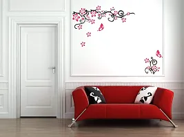 Decorvilla Flower Design Wall Sticker & Decal (PVC Vinyl, Size- 58 cm x 48 cm), DVHMS1094L-thumb2