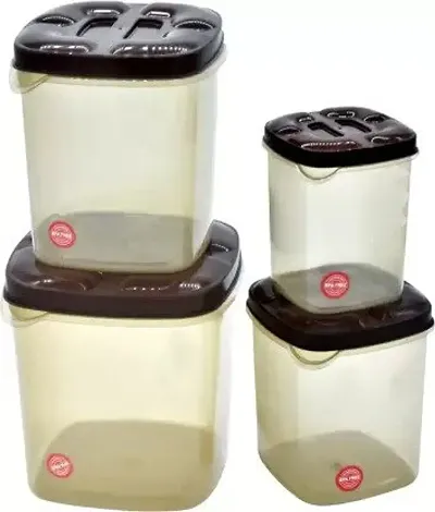 Pack of 4- Plastic Kitchen Storage Containers