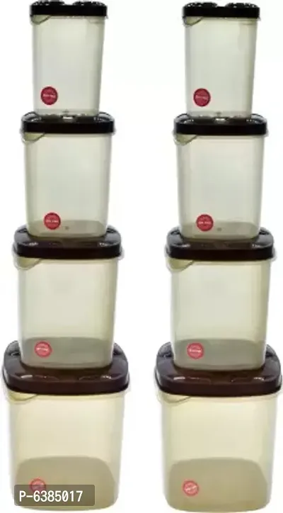 Plastic Utility Container-500 ml, 1000 ml, 1500 ml, 2000 ml(Pack of 8, Brown)-thumb0
