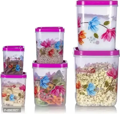 Plastic Grocery Food Storage Container Set of 6