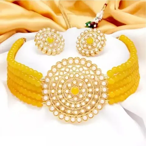 Stylish Glass Beads Jewellery Set For Women