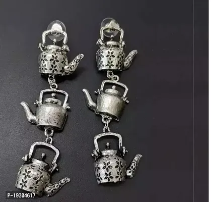 Beautiful Silver Alloy Drop Earrings For Women-thumb0