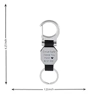 Drive Safe I Need You Here with Me Keychain Premium Black Leather stainless steal Keychain for Keys.-thumb3