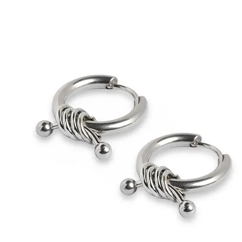 19th J Jewels-Stainless Huggie Earring, Hoop Earring Stylish Bali for Boys .