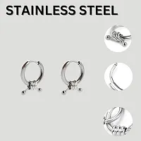 19th J Jewels-Stainless Steel Huggie Earring, Hoop Earring Stylish Bali for Boys .-thumb2