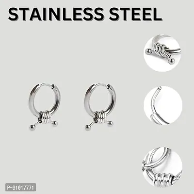 19th J Jewels-Stainless Steel Huggie Earring, Hoop Earring Stylish Bali for Boys .-thumb3