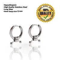 19th J Jewels-Stainless Steel Huggie Earring, Hoop Earring Stylish Bali for Boys .-thumb3