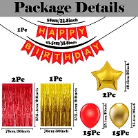 Happy Birthday Decoration Combo Kit | Balloons Foil star |Birthday Decorations Combo Set with Golden and Red Foil Curtain | Golden and Red Balloons Theme for Birthday Decoration Kids (36Pcs)-thumb3