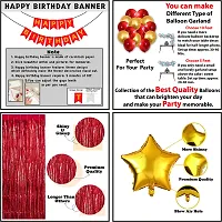 Happy Birthday Decoration Combo Kit | Balloons Foil star |Birthday Decorations Combo Set with Golden and Red Foil Curtain | Golden and Red Balloons Theme for Birthday Decoration Kids (36Pcs)-thumb1