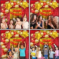 Happy Birthday Decoration Combo Kit | Balloons Foil star |Birthday Decorations Combo Set with Golden and Red Foil Curtain | Golden and Red Balloons Theme for Birthday Decoration Kids (36Pcs)-thumb2