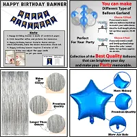 Happy Birthday Decoration Items | Birthday Party Decoration Kit for Boy | Birthday Decorations Combo Set with Silver Foil Curtain | Silver Blue White Theme Metallic Balloons for Boys  Kids (36Pcs)-thumb3