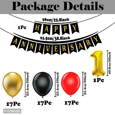 Happy Anniversary Decoration Items Kit | Wedding Anniversary Decoration Combo| Happy Marriage Anniversary Decoration Set | Anniversary Decoration for Couple, Husband, Wife and Adults (53Pcs)-thumb4