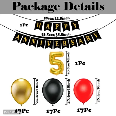 Happy Anniversary Decoration Items Kit | Wedding Anniversary Decoration Combo| Happy Marriage Anniversary Decoration Set | Anniversary Decoration for Couple, Husband, Wife and Adults (53Pcs)-thumb4