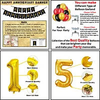 Happy Anniversary Decoration Items Kit | Wedding Anniversary Decoration Combo| Happy Marriage Anniversary Decoration Set | Anniversary Decoration for Couple, Husband, Wife and Adults (54Pcs)-thumb3