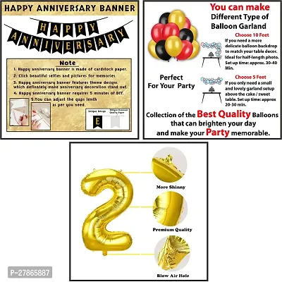 Happy Anniversary Decoration Items Kit | Wedding Anniversary Decoration Combo| Happy Marriage Anniversary Decoration Set | Anniversary Decoration for Couple, Husband, Wife and Adults (54Pcs)-thumb2