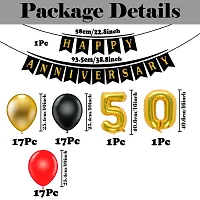 Happy Anniversary Decoration Items Kit | Wedding Anniversary Decoration Combo| Happy Marriage Anniversary Decoration Set | Anniversary Decoration for Couple, Husband, Wife and Adults (54Pcs)-thumb2