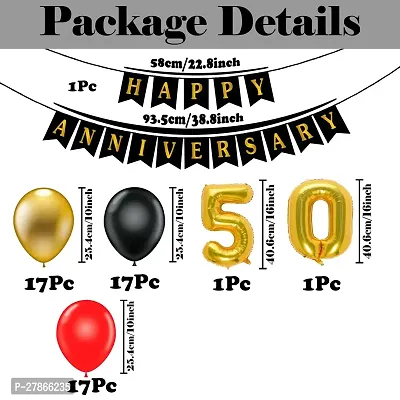 Happy Anniversary Decoration Items Kit | Wedding Anniversary Decoration Combo| Happy Marriage Anniversary Decoration Set | Anniversary Decoration for Couple, Husband, Wife and Adults (54Pcs)-thumb3