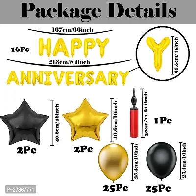 Happy Anniversary Decoration Items Kit | Wedding Anniversary Decoration Combo| Happy Marriage Anniversary Decoration Set | Anniversary Decoration for Couple, Husband, Wife and Adults (71Pcs)-thumb4