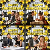 Happy Anniversary Decoration Items Kit | Wedding Anniversary Decoration Combo| Happy Marriage Anniversary Decoration Set | Anniversary Decoration for Couple, Husband, Wife and Adults (71Pcs)-thumb1