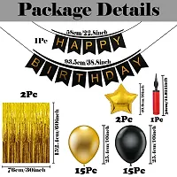 Happy Birthday Decoration Kit | Birthday Party Decorations for Children and Adults | Birthday Party Decoration Items with Golden  Black Theme Metallic Balloons for Boys, Girls  Kids (36Pcs)-thumb2