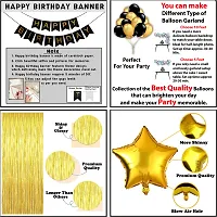 Happy Birthday Decoration Kit | Birthday Party Decorations for Children and Adults | Birthday Party Decoration Items with Golden  Black Theme Metallic Balloons for Boys, Girls  Kids (36Pcs)-thumb3