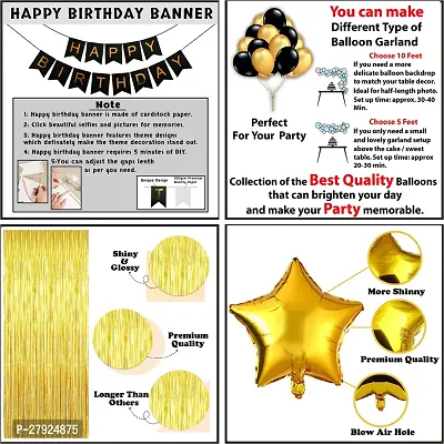 Happy Birthday Decoration Kit | Birthday Party Decorations for Children and Adults | Birthday Party Decoration Items with Golden  Black Theme Metallic Balloons for Boys, Girls  Kids (36Pcs)-thumb4