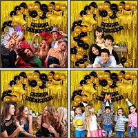 Happy Birthday Decoration Kit | Birthday Party Decorations for Children and Adults | Birthday Party Decoration Items with Golden  Black Theme Metallic Balloons for Boys, Girls  Kids (36Pcs)-thumb1