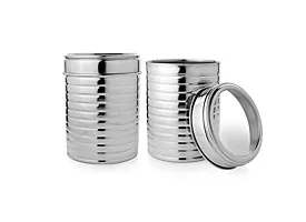 Vinayak International Stainless Steel Container Set - 1000 ml, 2 Pieces, Silver-thumb1
