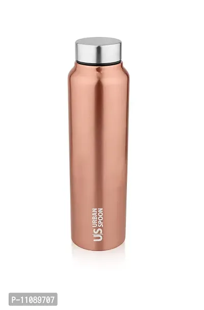 Urban Spoon Stainless Steel Water Bottle, Refrigerator Water Bottle, Bag Pack Bottle, Office Water Bottle - 920 Ml - 1 Pc - Straight - Copper Finish