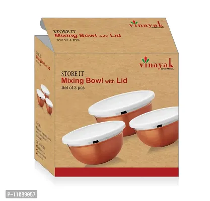 Vinayak International Stainless Steel Storage Bowl, Mixing Bowl, German Bowl, Containers Set of 3 pcs-thumb2