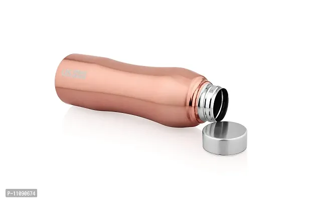 Urban Spoon 201 Grade 14/1Stainless Steel Refrigerator Water Bottle (1000 ml, Belly, Copper Finish)-thumb5