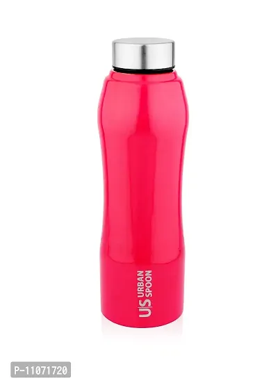 Urban Spoon Stainless Steel Water Bottle, Refrigerator Bottle - 1000 Ml 1 Pc - Belly Cherry Red-thumb0