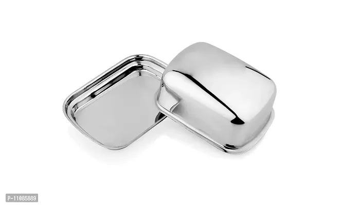 Vinayak Stainless Steel Butter Dish, Butter Pot, Butter Case 1 Set - 1 Top with 1 Tray Capacity - 500 Gram-thumb5