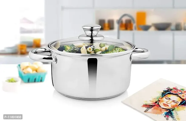 Vinayak International Stainless Steel Casserole with Lid - 2300L, 1 Piece, Silver-thumb5