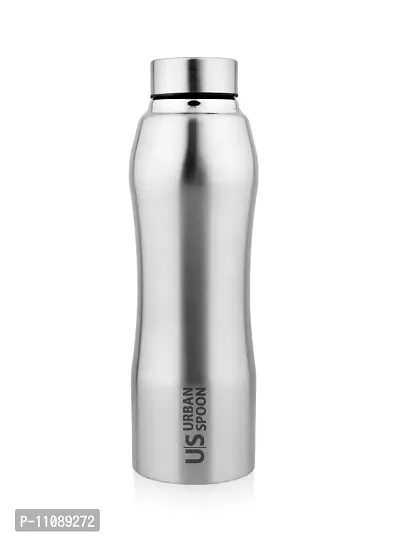 Urban Spoon Stainless Steel Water Bottle, Refrigerator Water Bottle, Bag Pack Bottle, Office Water Bottle - 1000 Ml 1 Pc - Belly - Silver Finish-thumb0