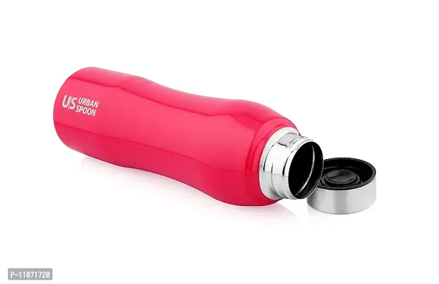 Urban Spoon Stainless Steel Water Bottle, Refrigerator Bottle - 1000 Ml 1 Pc - Belly Cherry Red-thumb4