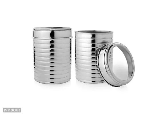 Vinayak International Stainless Steel Container Set - 1000 ml, 2 Pieces, Silver