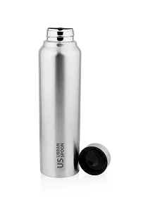 Urban Spoon Stainless Steel Water Bottle, Refrigerator Water Bottle - 920 Ml - 1 Pc - Straight - Silver-thumb1