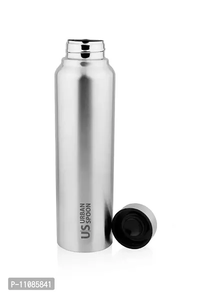 Urban Spoon Stainless Steel Water Bottle, Refrigerator Water Bottle - 920 Ml - 1 Pc - Straight - Silver-thumb2