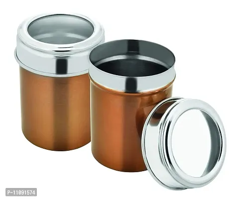Vinayak International Stainless Steel Spice Jar, Spice Container, Jar, Canister, 375 ml Set of 2 Pcs