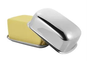 Vinayak Stainless Steel Butter Dish, Butter Pot, Butter Case 1 Set - 1 Top with 1 Tray Capacity - 500 Gram-thumb1