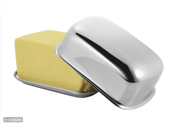 Vinayak Stainless Steel Butter Dish, Butter Pot, Butter Case 1 Set - 1 Top with 1 Tray Capacity - 500 Gram-thumb2