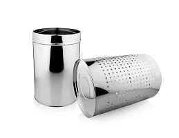 URBAN SPOON Stainless Steel Perforated Dustbin 1 Pc 16.50 Ltr Dia - 25.3 Height - 36 Cm-thumb2